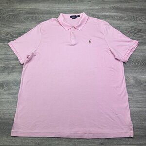 Polo Ralph Lauren Golf Shirt Men's XXL 2XL Pink Classic Fit Preppy Oversized